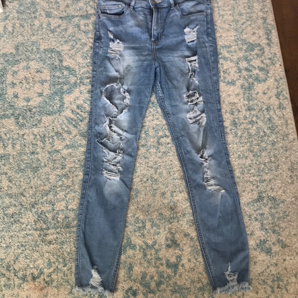 Ripped light washed hollister jeans